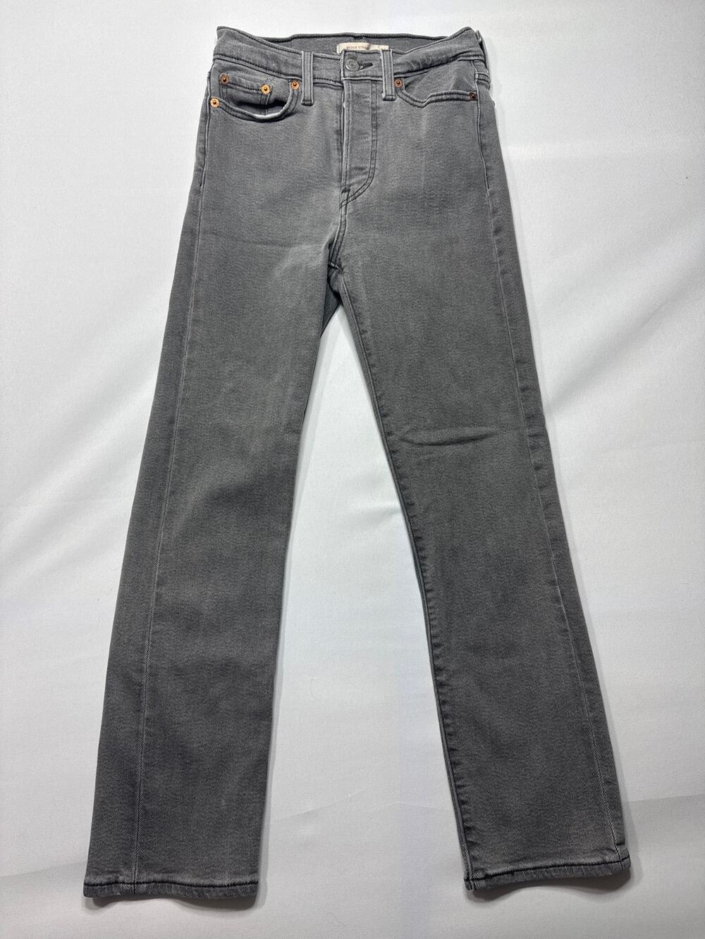 Levi's Women's Wedgie Button Fly Straight Leg Gray Jeans - Size 26x28‎ (24x25)